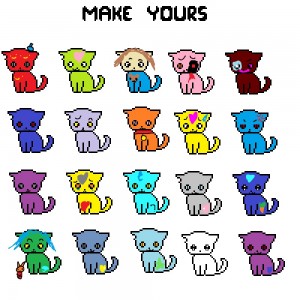 Создать мем: чиби кошка, покемоны милые, пиксельный кот