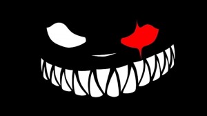 Создать мем: злая улыбка наклейка для фотошопа без фона, улыбка зубы на черном фоне, злая ухмылка
