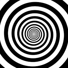 Создать мем: оптическая иллюзия, гипноз спираль, черно белая спираль