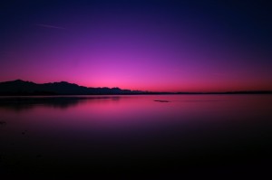 Create meme: sunset horizon, lake sunset