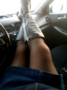 Create meme: Leg, female legs, female legs in the car