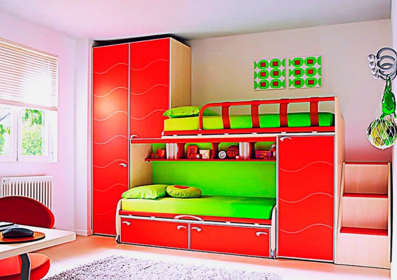 Create meme: bunk bed orange, children's bedrooms with bunk beds with wardrobes, furniture for the children's room