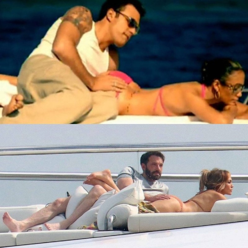 Create meme: Ben Affleck and Jennifer Lopez on a yacht, Ben Affleck and Jennifer Lopez, Ben Affleck and Jennifer Lopez