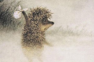 Create meme: the mood of hedgehog in the fog, hedgehog in the fog illustration, hedgehog in the fog cartoon 1975