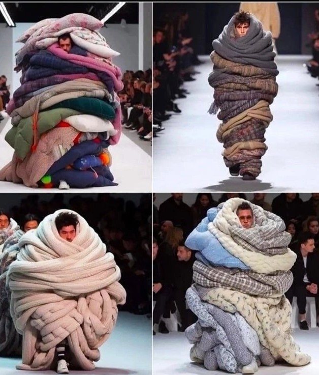 Create meme: modern fashion, fashion , large knitted items