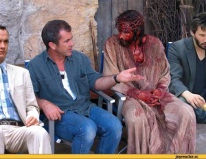 Create meme: Mel Gibson and Christ, Mel Gibson and Jesus, the passion of the Christ