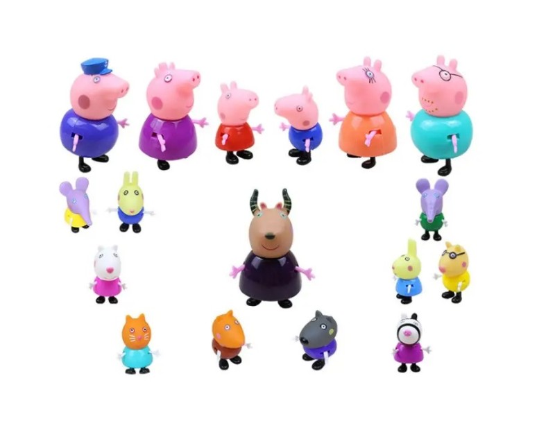 Создать мем: свинка пеппа и ее друзья, свинка пеппа мягкая игрушка, свинка пеппа фигурки