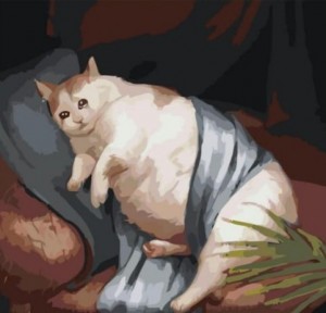 Создать мем: котик картина, картина маслом кот, живопись по номерам толстый котик