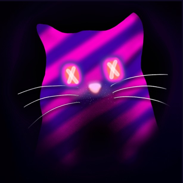 Create meme: cat neon, neon cat, neon cat