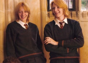 Create meme: twins, James and Oliver Phelps, harry potter