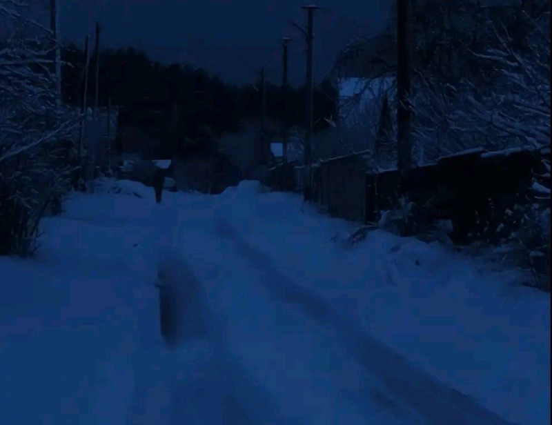 Create meme: snow , darkness, snow on the road