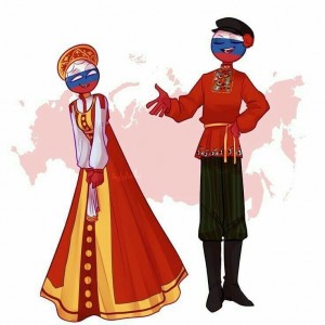 Создать мем: коунтри хуманс, countryhumans russia, костюмы народов россии