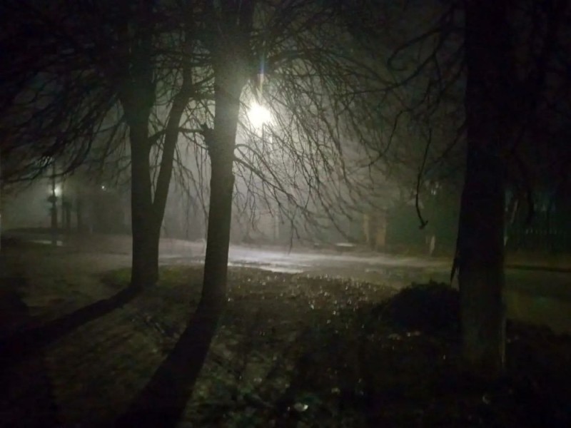 Create meme: the city is in a fog, night, fog 