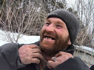 Create meme: dirty bearded man, homeless, a homeless person without a beard