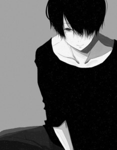 Create meme: anime guys, anime guys sad, anime kun black white art