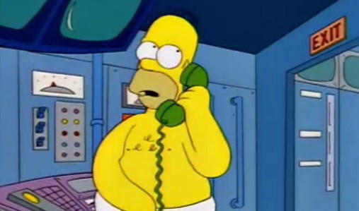 Create meme: the simpsons sad, The Simpsons phone, the simpsons 