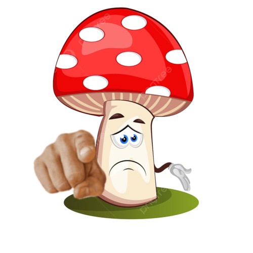 Создать мем: злой мухомор, грустный гриб, грибочек рисунок мухомор