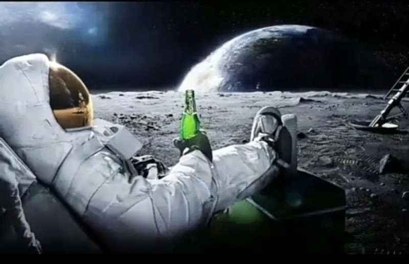Create meme: astronaut , feet , universe space