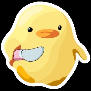 Create meme: duck with a knife, meme duck with a knife, meme chick with a knife