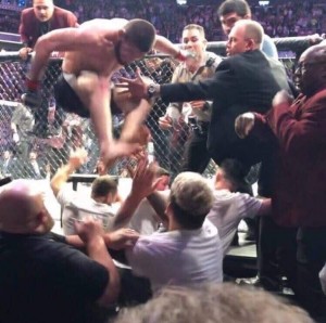 Create meme: randy orton, mcgregor crowd, wwe summerslam blood