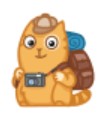 Создать мем: кот рюкзак стикер, стикеры, персик кот