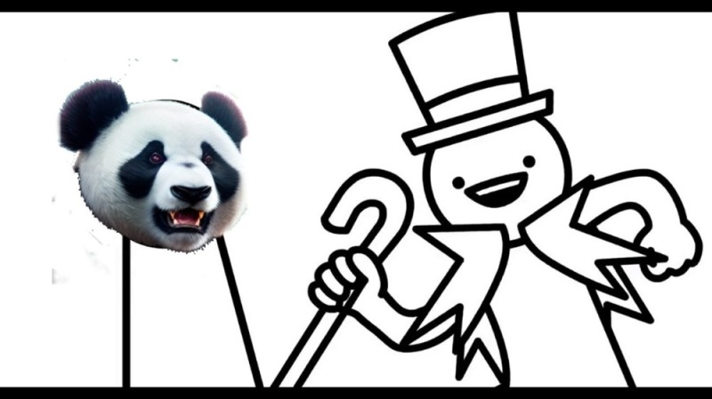Создать мем: панда квадрат, панда панда, морда панды