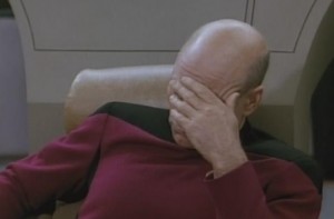 Create meme: facepalm, Picard facepalm, Patrick Stewart facepalm