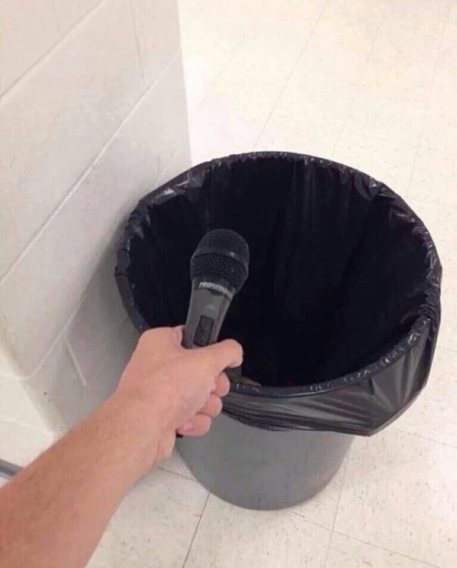 Create meme: microphone at the trash can, ikea snap trash can, ikea trash can