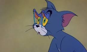 Create meme: Tom and Jerry with matches in their eyes, Tom and Jerry match in the eyes, Tom cat from Tom and Jerry