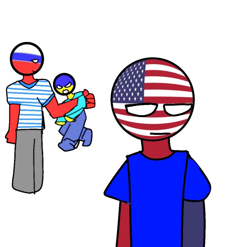 Создать мем: countryhumans америка, кантрихуманс, countryhumans россия и америка