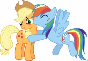 Create meme: rainbow, applejack, pony rainbow dash