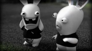 Создать мем: бешеные кролики мультик, бешеные кролики bwaaah, Бешеные кролики: Вторжение