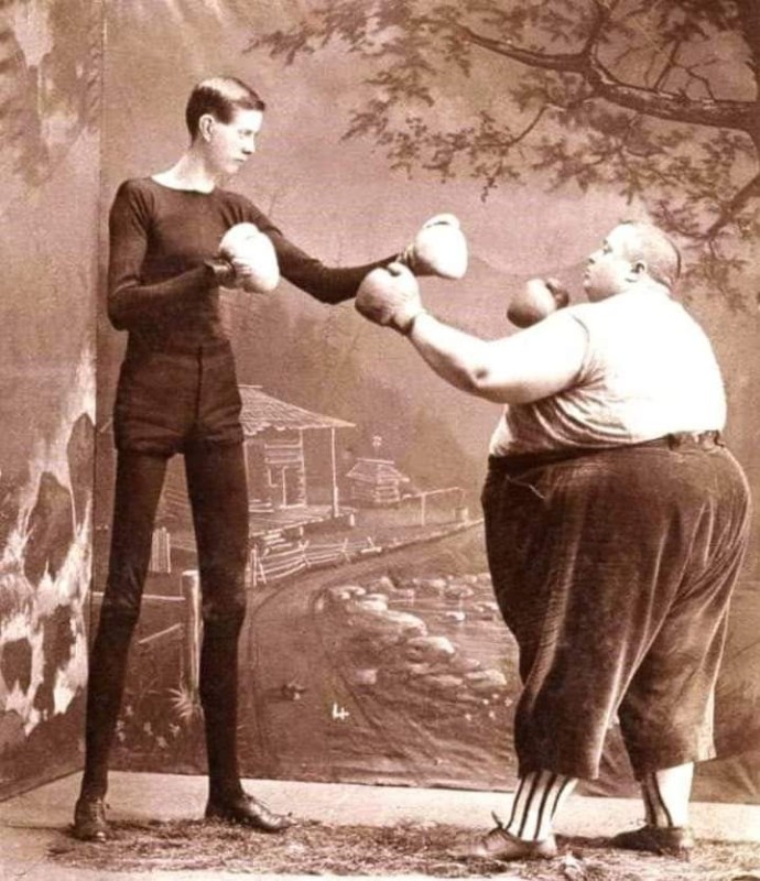 Create meme: funny boxer, Helen Smith circus of Freaks, the old circus