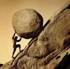Create meme: Sisyphus, the myth of sisyphus, sculpture "Sisyphus labor". 1534.