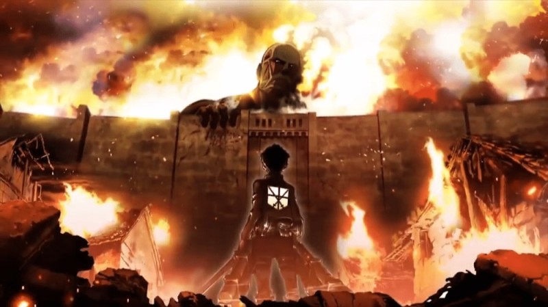 Create meme: attack of the titans , attack of the titans colossal titan behind the wall, titans attack