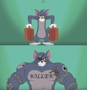 Create meme: that meme, cat Tom the Jock killer meme, inflated the killer Tom from Tom and Jerry
