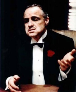 Create meme: Vito Corleone, the godfather no respect, doing it without respect