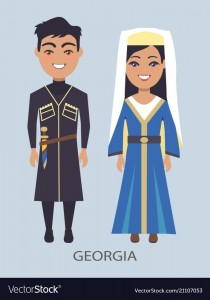 Создать мем: грузин рисунок, национальные костюмы, национальная грузинская одежда вектор