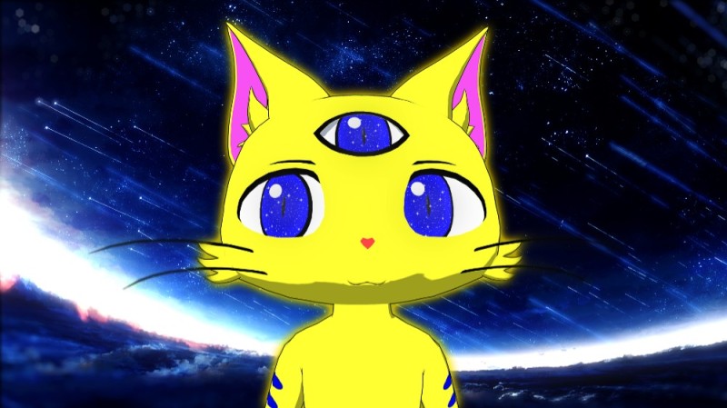 Создать мем: cat, аниме звездное небо, аниме космос