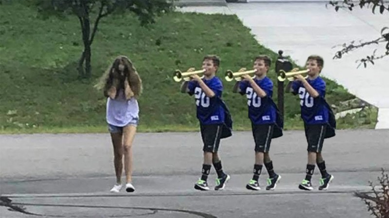 Create meme: trumpet boy, trumpet, trumpet kid