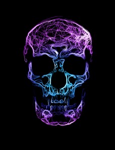Create meme: neon skull art, purple skull, skull