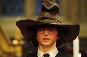 Create meme: hat divides the children from Harry Potter, hat from Harry Potter pictures, the sorting hat Harry