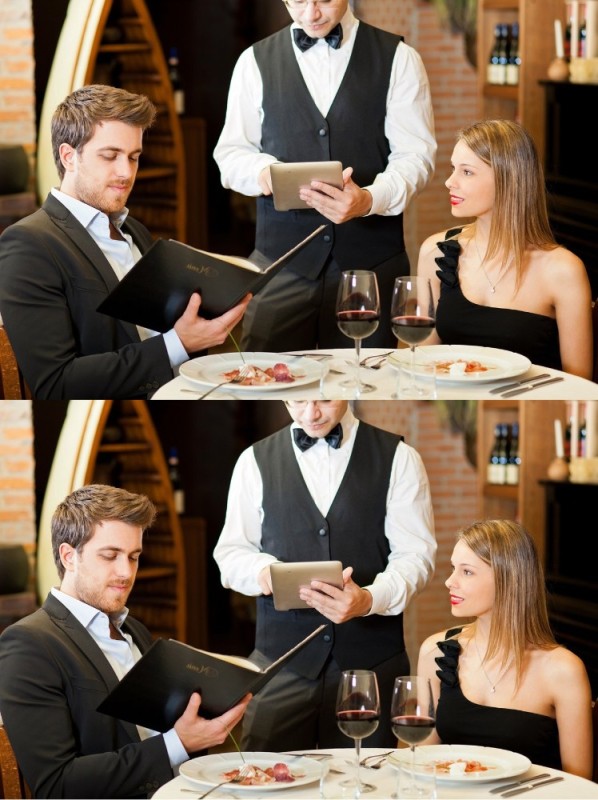 Create meme: the waiter in the cafe, the waiter in the restaurant , couple in restaurant 