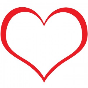 Create meme: white hearts with red outline, to paint the heart, heart symbol