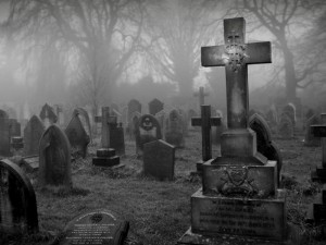 Create meme: cemetery, scary grave, old cemetery