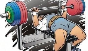 Create meme: powerlifting bench press, bench press cartoon, the bench press pictures