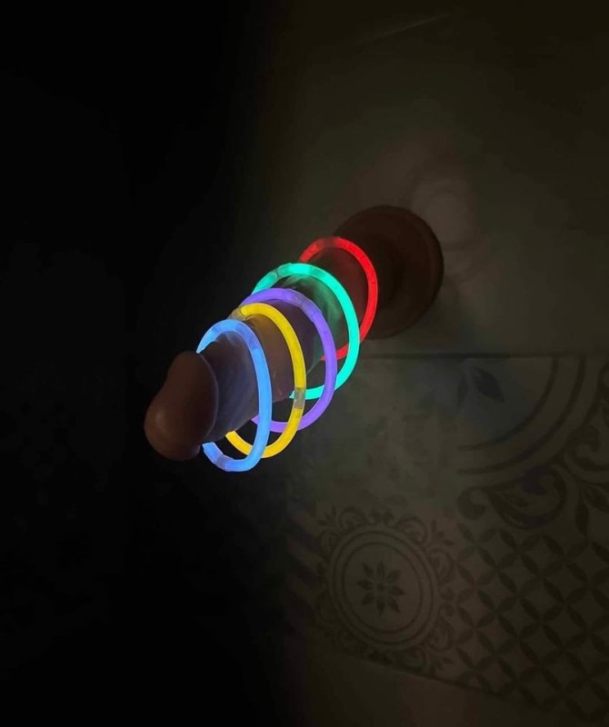 Create meme: people , luminous neon wristbands, luminous bracelet