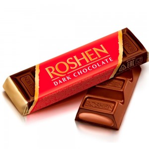 Создать мем: батончик roshen с шок начинкой 43г, конфеты roshen шоколадные, батончик roshen 43г