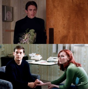 Создать мем: тоби магуайр человек паук и мэри джейн, человек паук 2002 актеры, человек паук 2002
