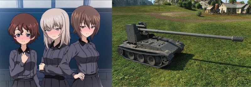 Создать мем: девушки и танки михо, танк пт сау, аниме девушки и танки